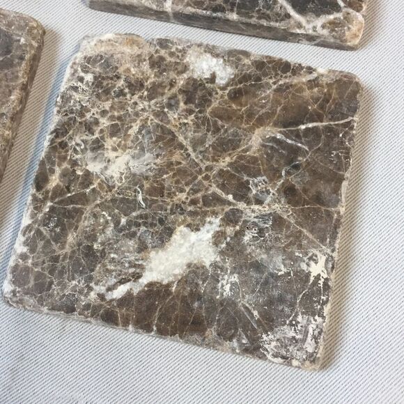 Set of 6 Natural Brown Agate Stone Coasters - Picture 3 of 6